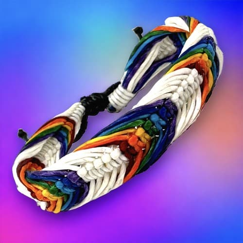 Rainbow Braided LGBTQ Gay Pride Bracelet - image 1