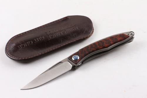 6.5'' New CNC M390 Steel Blade Serpentine Wood Handle Folding Pocket Knife VTF67 - image 1