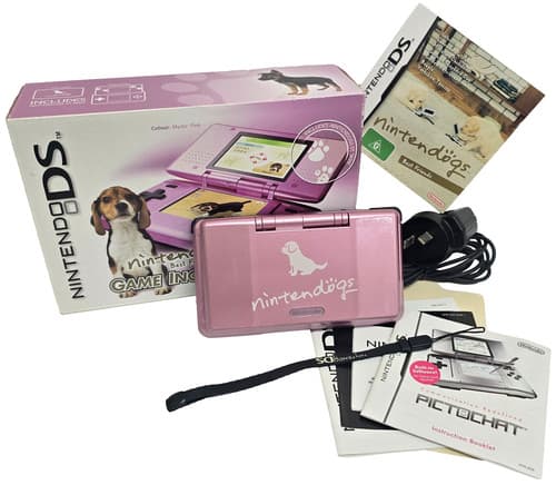 Mystic Pink Nintendo DS Original Phat NTR-001 Console Nintendogs Version In Box - image 1