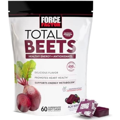 Force Factor Total Beets Blood Pressure Support, Beet Root Supplement Soft Chew - image 1