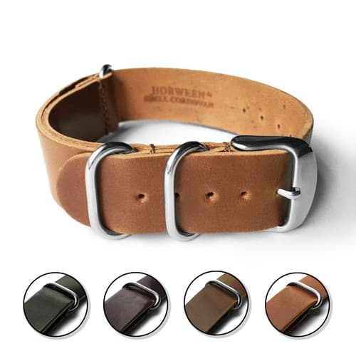 20mm Genuine Horween Shell Cordovan Leather Military Style Watch Band Strap - image 1