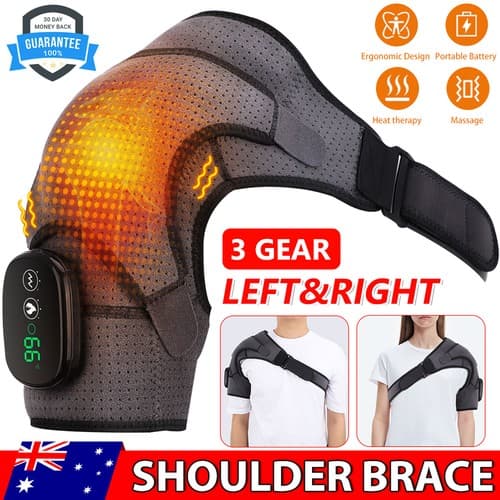 Shoulder Brace Heated Massage Rotator Cuff Adjustable Support Sleeve Belt - image 1