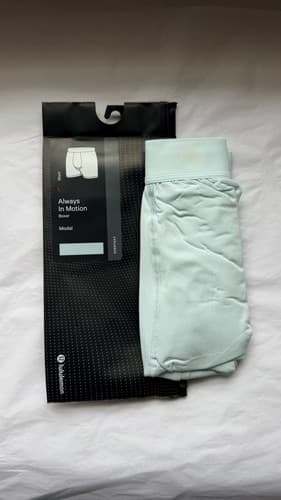 LULULEMON Men's ALWAYS IN MOTION BOXER BRIEF SHORT 5" Size L BLUE SHRB - image 1