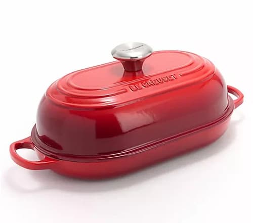 Le Creuset 11.5" Cast Iron Oval Bread Oven, Two-Piece Set - image 1