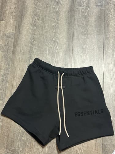 Fear Of God Essentials Sweatshort (SS23) Jet Black cream drawstring size S - image 1