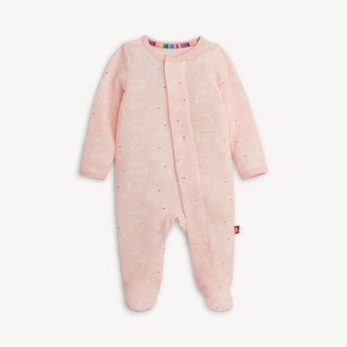 NEW Magnetic Me Magnetic Footie Baby Girl Pink Polaris Long Sleeve Frogsuit 0-3M - image 1