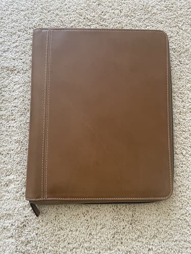 Vintage Coach Brown Leather Portfolio Zip Around 14" x 11" - image 1