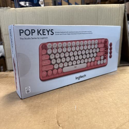 Logitech POP Keys Wireless Mechanical Emoji Red Keyboard - Heartbreaker New - image 1
