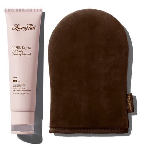 Loving Tan 10 MIN Express Self-Tanning Mask DARK + Applicator Mitt New Sealed - image 1