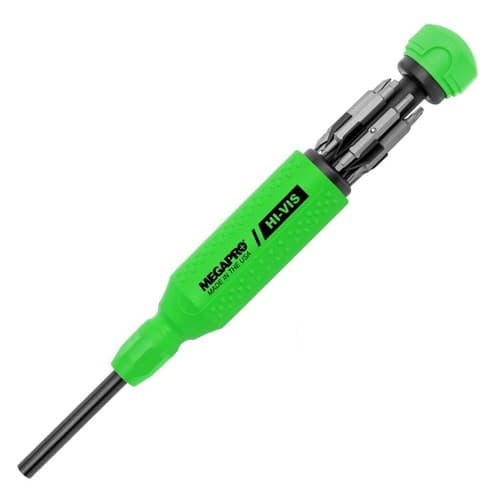 Megapro Hi Vis Original 15-in-1 Multi Bit Screwdriver High Visibility Green USA - image 1