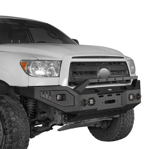 Hooke Road Fit 2007-2013 Toyota Tundra Front Bumper with Winch Plate, LED Lights, and Skid Plate - image 1