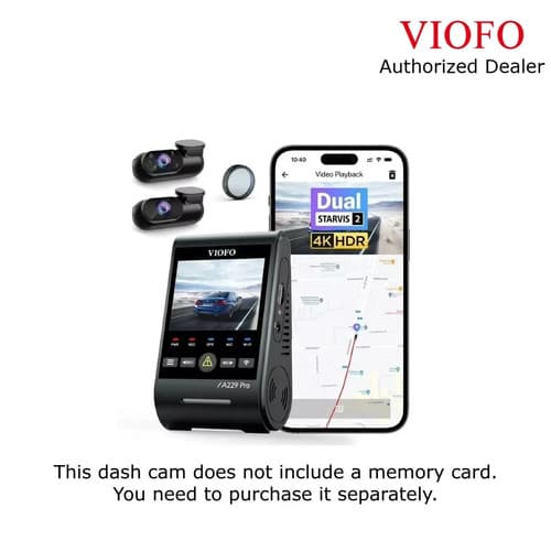 Viofo A229 Pro 4K 3-Channel Dash Cam with WiFi, GPS, and CPL Filter - image 1