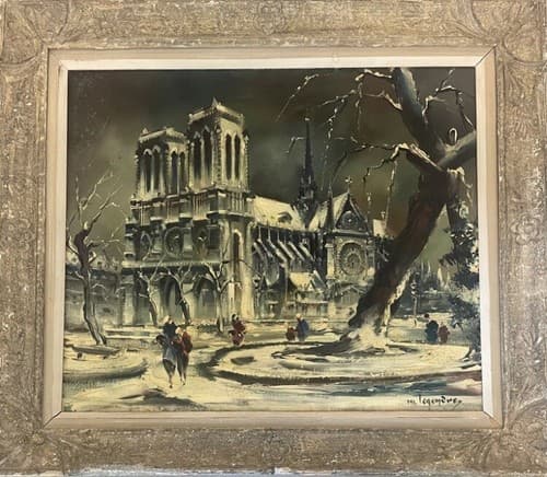 Maurice Legendre Original Oil Painting on Canvas "Notre Dame" - image 1