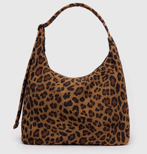Baggu Large Nylon Shoulder Bag, 6 colors, Black Cocoa Mahogany Leopard or Pink - image 1