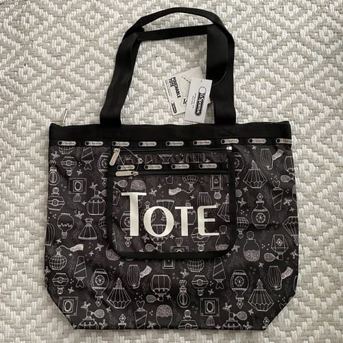 LeSportsac Essence Black Perfume Deluxe Hailey Large Packable Tote - image 1