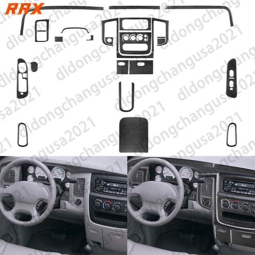 27Pcs Real Carbon Fiber Interior Trim Kit for RAM 1500 2500 3500 2002-2005 - image 1