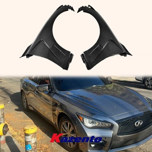 KZ Style Honeycomb Carbon Fiber Front Fender Pair for Infiniti Q50 2014-2024 - image 1