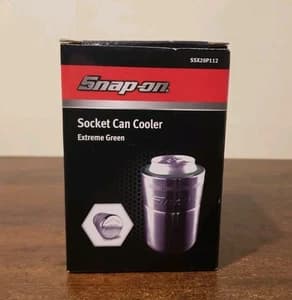 Snap On Tools #13 Socket Stainless & Green Beer Soda Can Koozie Insulated - image 1