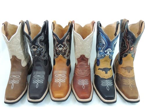 Men's Patron Western Rodeo Cowboy Boots Genuine Leather Square Toe - image 1