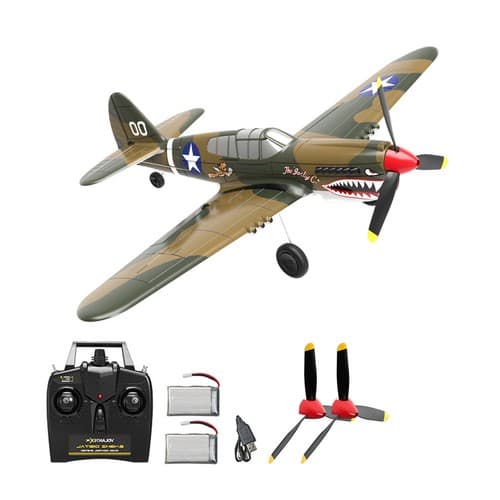 US Volantex P40 2.4G 4CH Fighter RC Plane 6-Axis Gyro Radio Remote Control RTF - image 1