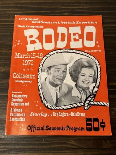 1972 SLE Rodeo Roy Rogers Dale Evans Souvenir Program Montgomery Alabama - image 1