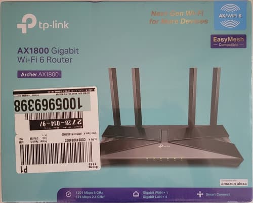 TP-Link Archer AX1800 Dual Band Gigabit Wi-Fi 6 Wireless Router - image 1