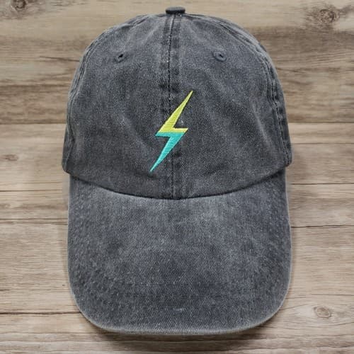 ACL Festival Hat Cap Lightning Bolt Logo Gray Cotton Strap Back Adjustable - image 1