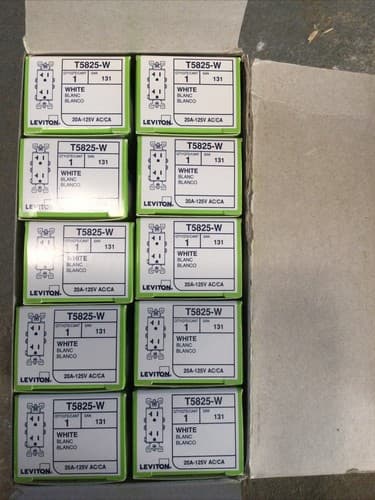Leviton T5825-W 20 Amp Tamper-Resistant Duplex Outlet - image 1