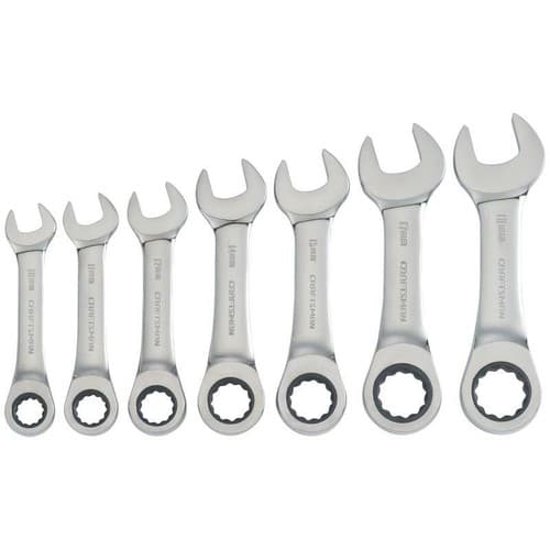 Craftsman Metric Stubby Ratcheting Combination Wrench Set 7 pc - image 1