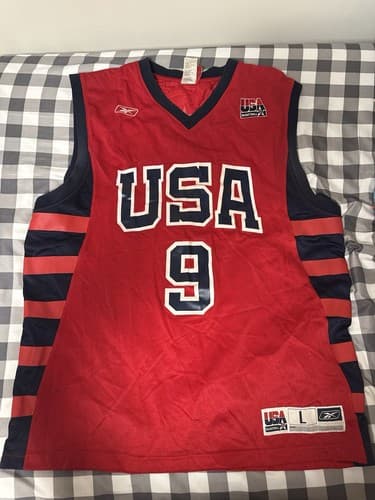 Vintage 2004 LeBron James #9 Team USA Basketball Olympic Jersey Size L - image 1