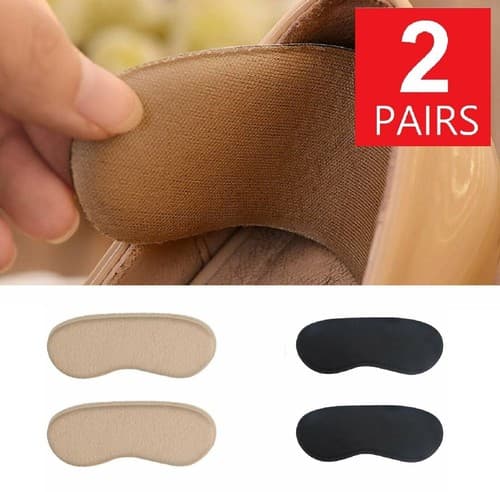 2 Pairs Fabric Shoe Pads Cushion Liner Grip Back Heel Inserts Insoles - image 1
