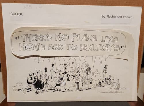 CROCK Sunday Comic Strip Original Art 12-25-1977 Bill Rechin Parker Christmas - image 1
