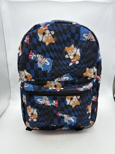 Sonic The Hedgehog Character Print Backpack School Travel Book Bag - image 1