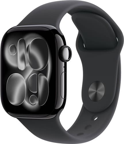 Apple Watch Series 9 (Gen 11) 42mm Jet Black Aluminum with Black Sport Band - image 1