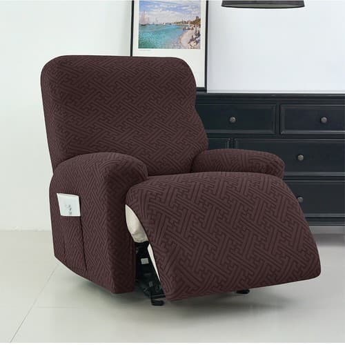 Lavishcover Stretch Recliner Chair Slipcover, Deep Coffee Non Letter Jacquard - image 1