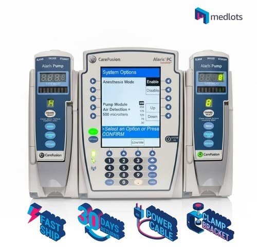 Alaris CARE FUSION ALARIS PC 8015 Infusion Pump with 2 x 8100 Modules and Clamp - image 1