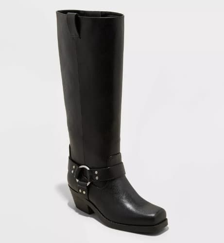 Women's Universal Thread Wide Calf Harness Boots Black Size 11 WC - image 1