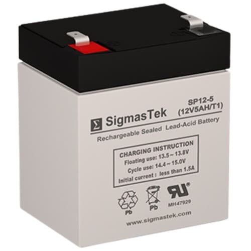 12V 5AH Alarm Battery, 12V 5Ah F1 SLA AGM Rechargeable SigmasTek Replacement - image 1