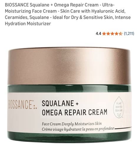 BIOSSANCE Squalane + Omega Repair Cream 50 ml / 1.69 Oz - image 1
