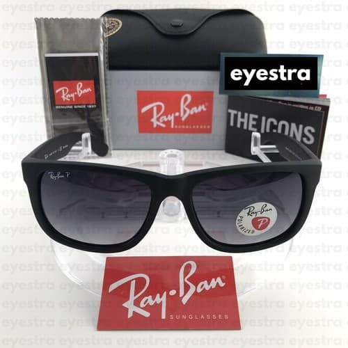 Ray-Ban Justin Polarised Sunglasses RB4165 622/T3 54mm Matte Black Grey Gradient - image 1