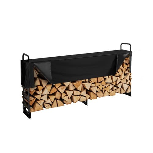 VEVOR Outdoor Firewood Rack with Cover 1/2 Cord Wood Holder 257 x 36 x 117 cm - image 1