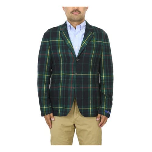 Polo Ralph Lauren Thin Flannel Material Suit Jacket Blazer - Tartan Plaid Green - image 1