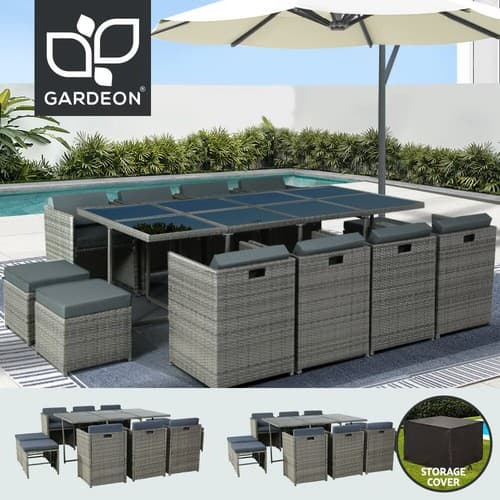 Gardeon 11 Piece Outdoor Wicker Dining Set Patio Furniture - image 1