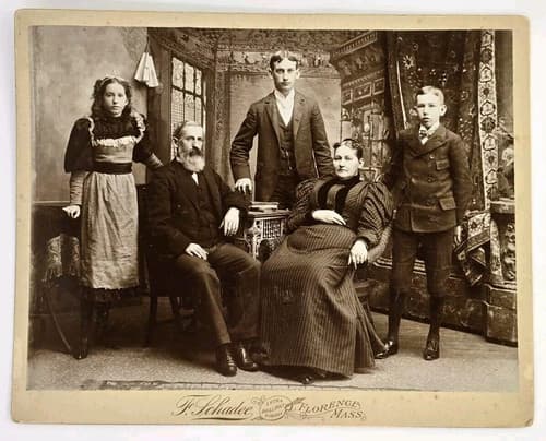 Rare Antique Large Cabinet Photo ID'd Victorian Family Young Massachusetts - image 1