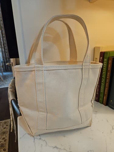 L.L. Bean Boat and Tote Zip-Top Size Small Natural Canvas Bag - image 1