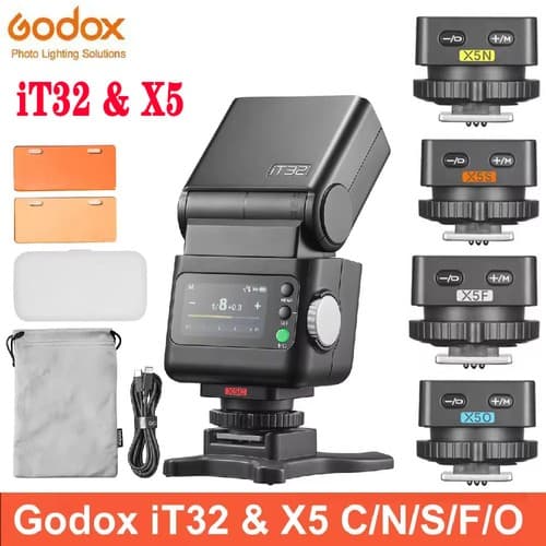 Godox iT32 TTL iFlash Speedlite & X5 C/N/S/F/O Trigger Hot Shoe Magnetic Mount - image 1