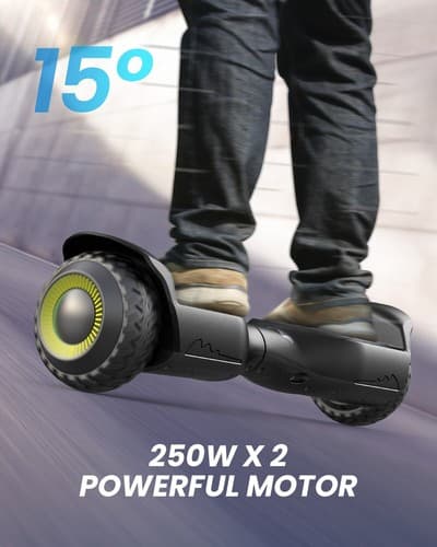 Gyroor Self-Balancing Scooter with Bluetooth Speaker & LED Lights - Black - image 1