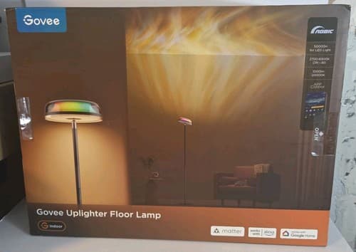 Govee Uplighter Floor Lamp RGBIC Ripple Projector H60b0 Living Room Bedroom New - image 1