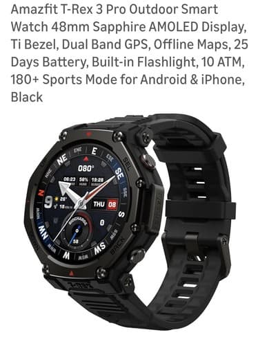 Amazfit T-Rex 3 Pro 48mm Outdoor Smart Watch with AMOLED Display and Built-in Flashlight - image 1