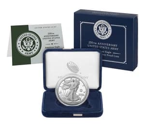 2025-W Army Privy American Silver Eagle $1 ASE OGP and COA - 250th Anniversary - image 1